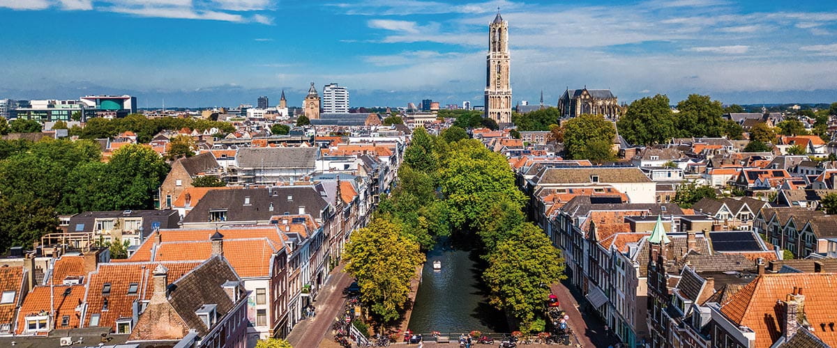 An aerial view over Utrecht